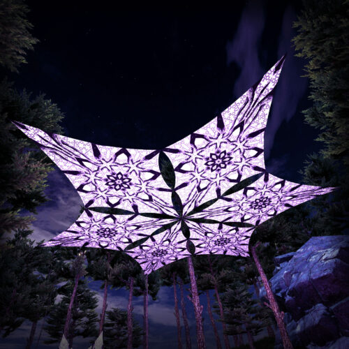 WT-BW-DM02 - 6 Diamonds Canopy Set - UV-Reactive Flurescent Ceiling Decoration - 3D-Preview