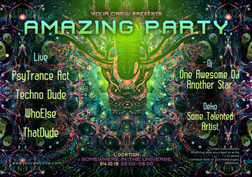 Alien Enlightenment - Free Party Promotion Materials - A5 Flyer template