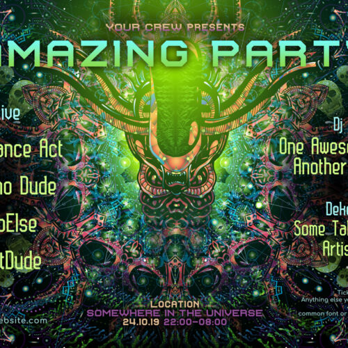 Alien Enlightenment - Free Party Promotion Materials - A5 Flyer template