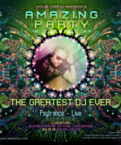 Alien Enlightenment - Free Party Promotion Materials - Facebook Instagram Post Template - Featured Artist