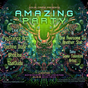 Alien Enlightenment - Free Party Promotion Materials - Facebook Instagram Post Template