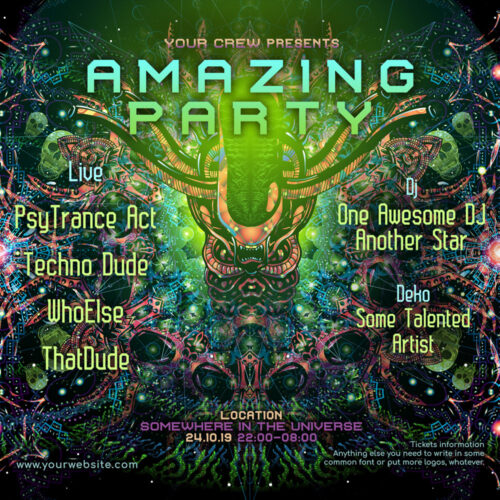 Alien Enlightenment - Free Party Promotion Materials - Facebook Instagram Post Template