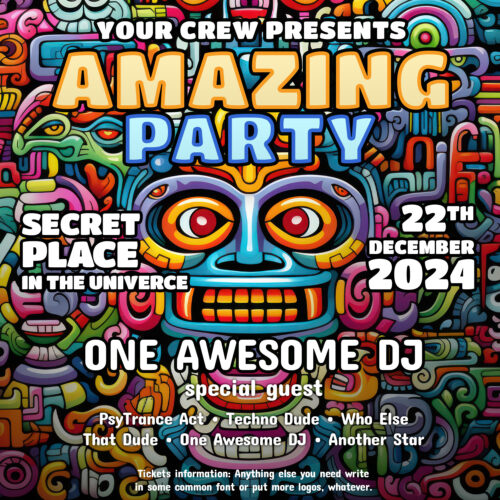 Aztec God - Free Party Promotion Materials - Facebook Instagram Post Template