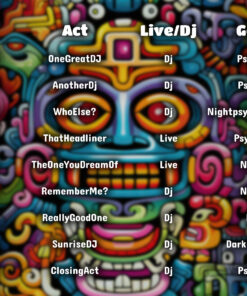 Aztec God - Free Party Promotion Materials - Event Time-Table Schedule Template