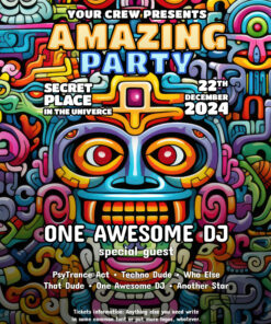 Aztec God - Free Party Promotion Materials - A5 Flyer template