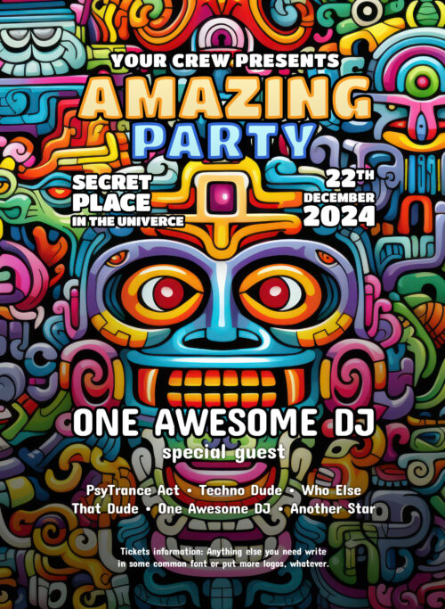 Aztec God - Free Party Promotion Materials - A5 Flyer template