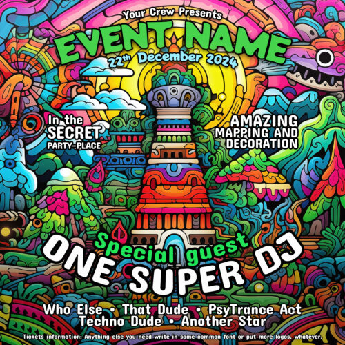 Aztec Temple - Free Party Promotion Materials - Facebook Instagram Post Template