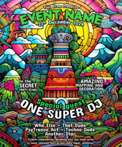 Aztec Temple - Free Party Promotion Materials - A5 Flyer template