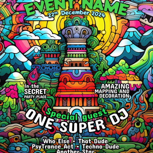 Aztec Temple - Free Party Promotion Materials - A5 Flyer template