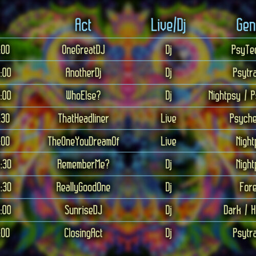 Barong - Free Party Promotion Materials - Event Time-Table Schedule Template