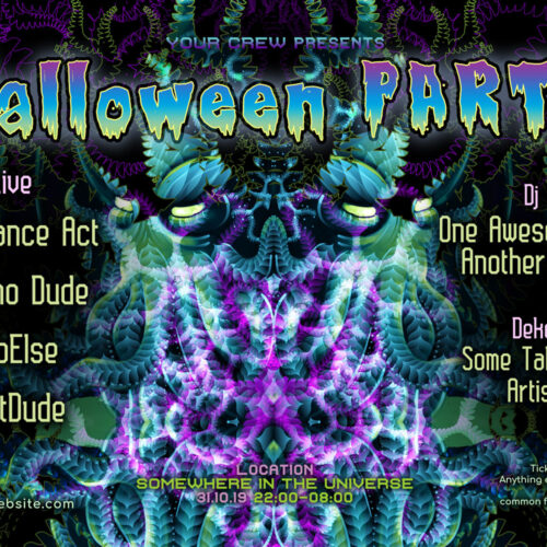 Cthulhu Mandala - Free Party Promotion Materials - A5 Flyer template