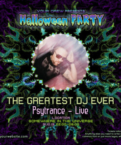 Cthulhu Mandala - Free Party Promotion Materials - Facebook Instagram Post Template - Featured Artist