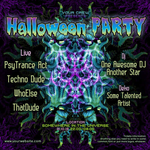 Cthulhu Mandala - Free Party Promotion Materials - Facebook Instagram Post Template