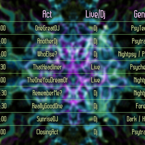 Cthulhu Mandala - Free Party Promotion Materials - Event Time-Table Schedule Template