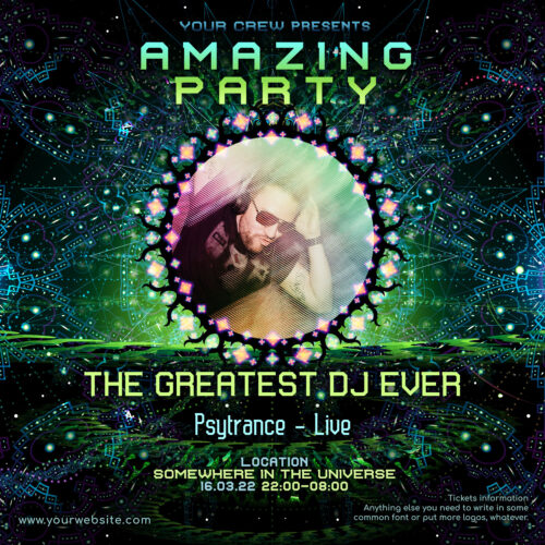 Enlightenment - Free Party Promotion Materials - Facebook Instagram Post Template - Featured Artist