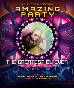 Frozen Corals - Free Party Promotion Materials - Facebook Instagram Post Template - Featured Artist