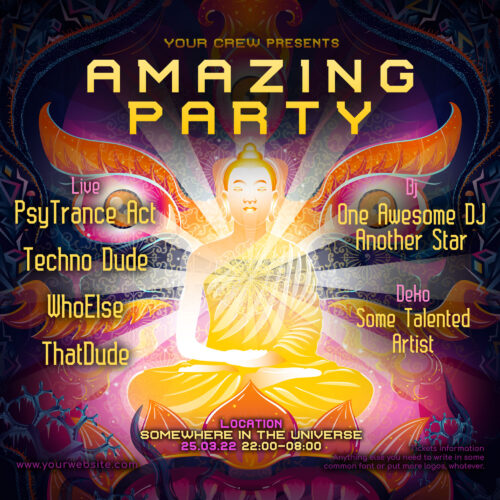 Frozen Corals - Free Party Promotion Materials - Facebook Instagram Post Template