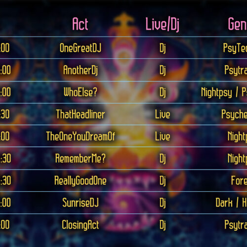 Frozen Corals - Free Party Promotion Materials - Event Time-Table Schedule Template