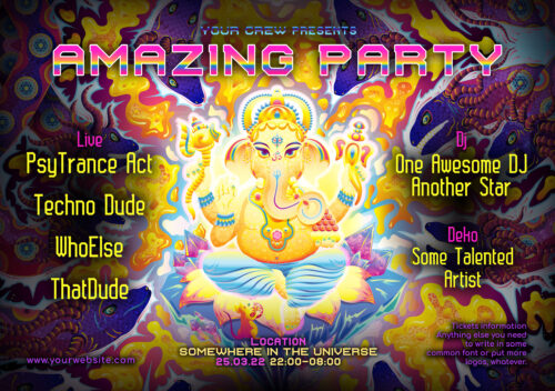 Lord Ganesha - Free Party Promotion Materials - A5 Flyer template