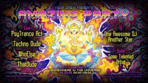 Lord Ganesha - Free Party Promotion Materials - Facebook Event Cover Template