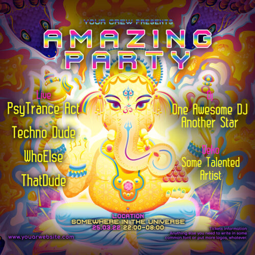 Lord Ganesha - Free Party Promotion Materials - Facebook Instagram Post Template