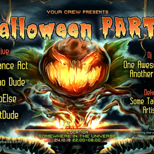 Jack the Pumpkin - Free Party Promotion Materials - A5 Flyer template