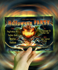 Jack the Pumpkin - Free Party Promotion Materials - A5 Flyer template mockup