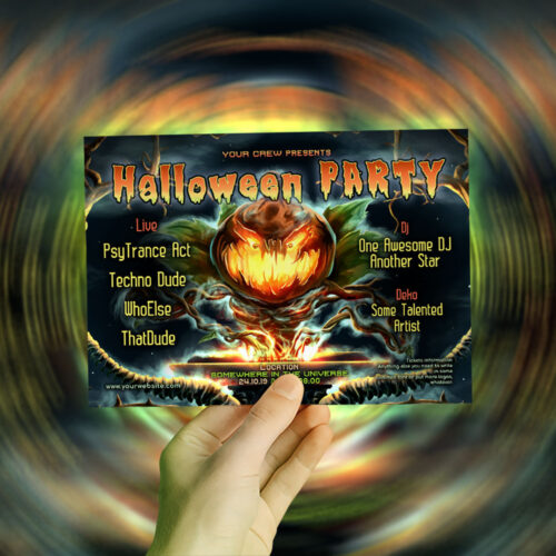 Jack the Pumpkin - Free Party Promotion Materials - A5 Flyer template mockup