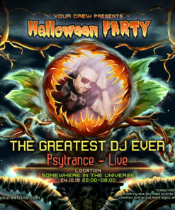 Jack the Pumpkin - Free Party Promotion Materials - Facebook Instagram Post Template - Featured Artist