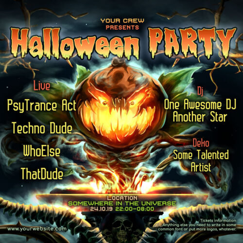 Jack the Pumpkin - Free Party Promotion Materials - Facebook Instagram Post Template