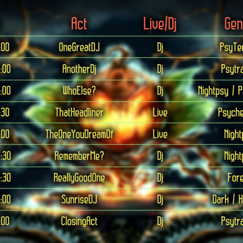 Jack the Pumpkin - Free Party Promotion Materials - Event Time-Table Schedule Template