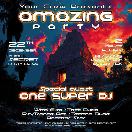 Jungle Ruins - Free Party Promotion Materials - Facebook Instagram Post Template