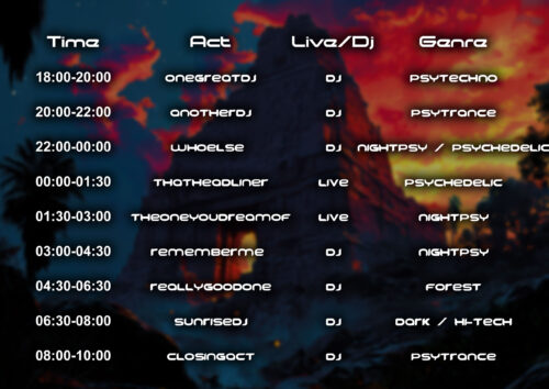 Jungle Ruins - Free Party Promotion Materials - Event Time-Table Schedule Template
