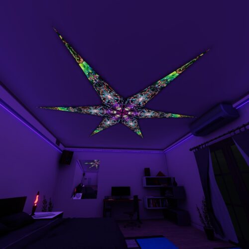 AE-Alien-Galaxy – 6 Petals Canopy Set - UV-Reactive Flurescent Ceiling Decoration - 3D-Preview