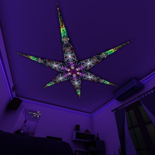 AE-Alien-Galaxy – 6 Petals Canopy Set - UV-Reactive Flurescent Ceiling Decoration - 3D-Preview