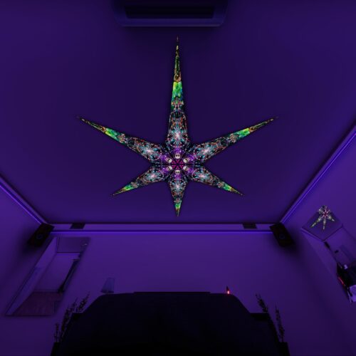 AE-Alien-Galaxy – 6 Petals Canopy Set - UV-Reactive Flurescent Ceiling Decoration - 3D-Preview