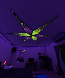 AE - Space-Skulls and AE-Trippy-Alien – 6 Petals Canopy Set - UV-Reactive Flurescent Ceiling Decoration - 3D-Preview