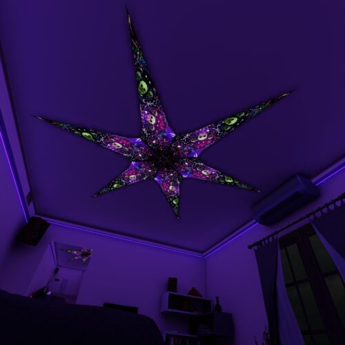 AE - Space-Skulls – 6 Petals Canopy Set - UV-Reactive Flurescent Ceiling Decoration - 3D-Preview