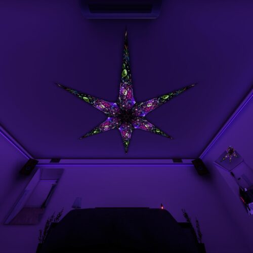 AE - Space-Skulls – 6 Petals Canopy Set - UV-Reactive Flurescent Ceiling Decoration - 3D-Preview