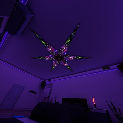 AE - Space-Skulls – 6 Petals Canopy Set - UV-Reactive Flurescent Ceiling Decoration - 3D-Preview
