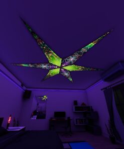 AE - Trippy-Alien and AE-Alien-Galaxy – 6 Petals Canopy Set - UV-Reactive Flurescent Ceiling Decoration - 3D-Preview