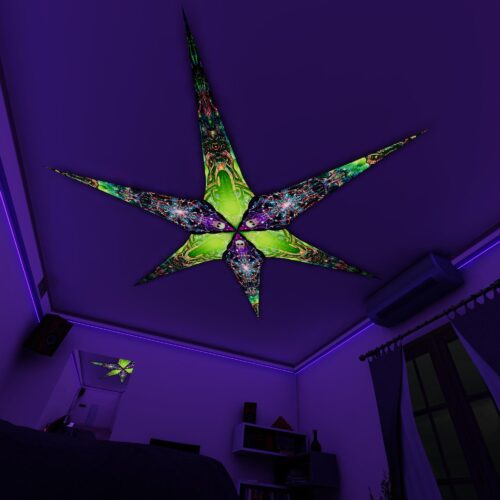 AE - Trippy-Alien and AE-Alien-Galaxy – 6 Petals Canopy Set - UV-Reactive Flurescent Ceiling Decoration - 3D-Preview