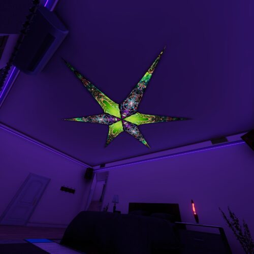 AE - Trippy-Alien and AE-Alien-Galaxy – 6 Petals Canopy Set - UV-Reactive Flurescent Ceiling Decoration - 3D-Preview