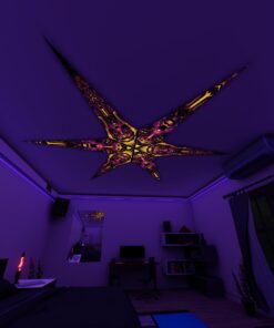 AS-PT01 and AS-PT02 – 6 Petals Canopy Set - UV-Reactive Flurescent Ceiling Decoration - 3D-Preview