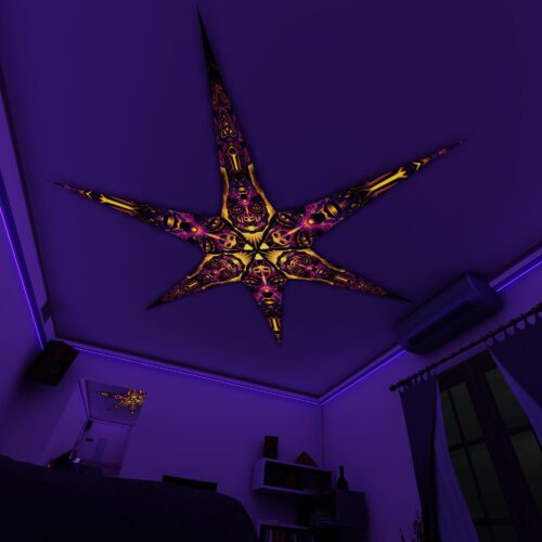 AS-PT01 and AS-PT02 – 6 Petals Canopy Set - UV-Reactive Flurescent Ceiling Decoration - 3D-Preview