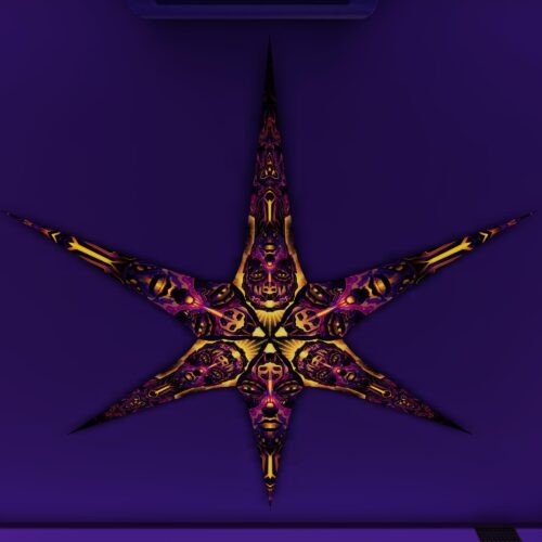 AS-PT01 and AS-PT02 – 6 Petals Canopy Set - UV-Reactive Flurescent Ceiling Decoration - 3D-Preview