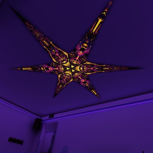 AS-PT01 and AS-PT02 – 6 Petals Canopy Set - UV-Reactive Flurescent Ceiling Decoration - 3D-Preview