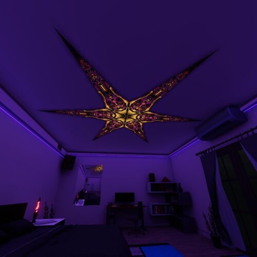 AS-PT01 – 6 Petals Canopy Set - UV-Reactive Flurescent Ceiling Decoration - 3D-Preview