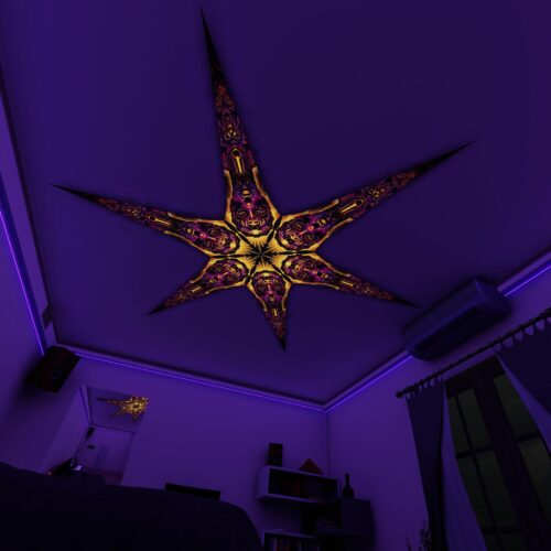 AS-PT01 – 6 Petals Canopy Set - UV-Reactive Flurescent Ceiling Decoration - 3D-Preview