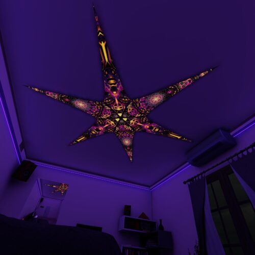 AS-PT02 and AS-PT03 – 6 Petals Canopy Set - UV-Reactive Flurescent Ceiling Decoration - 3D-Preview